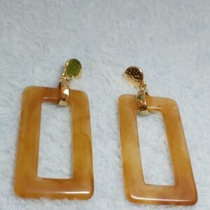 Brown Golden Dangle Earrings