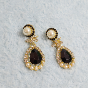 Black Golden White Jacket Earrings