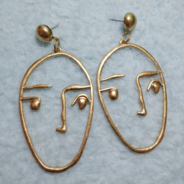 Golden Face Earrings