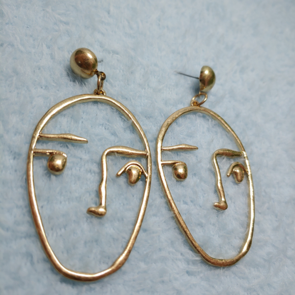 Golden Face Earrings