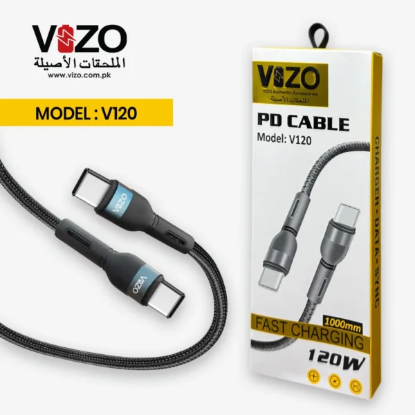 Vizo V120 PD Cable – Fast Charging & Data Sync