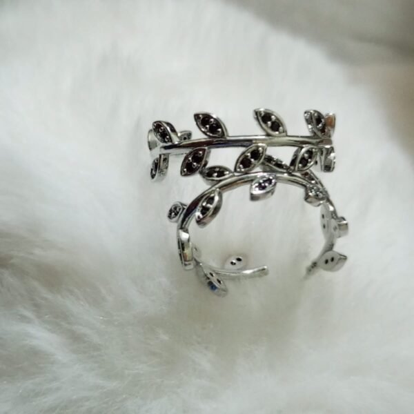 Crystal Leaf Wrap Earrings in Silver